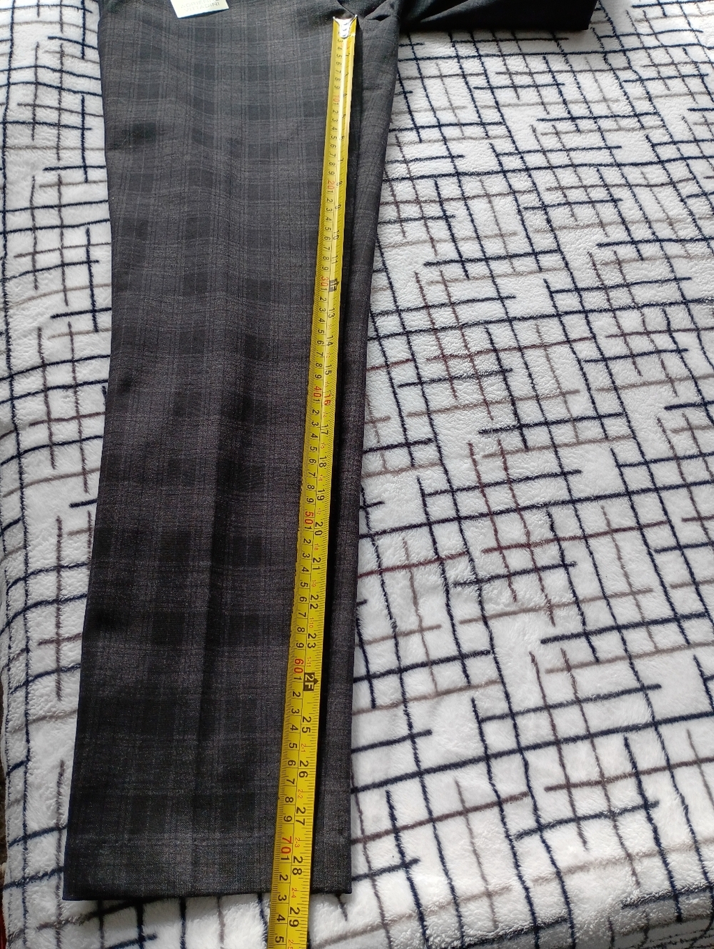 NWT…Adrienne Vittadini Gray Plaid Straight Leg Pants - Picture 10 of 10